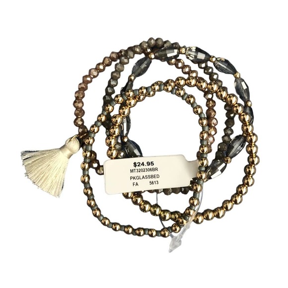 Francesca's Maeve Beaded Tassel Bracelet Set‎ - Picture 4 of 5